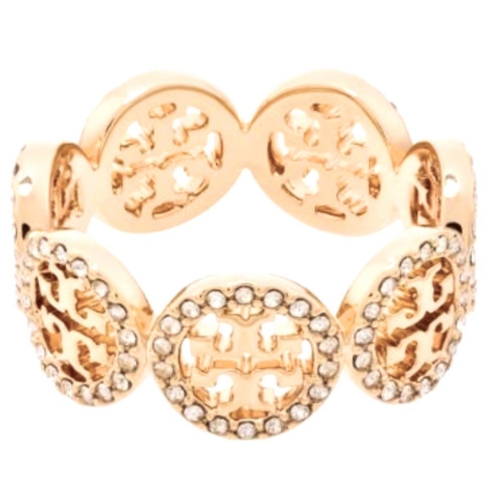 Tory Burch gold pave Logo Ring - Picture 6 of 7